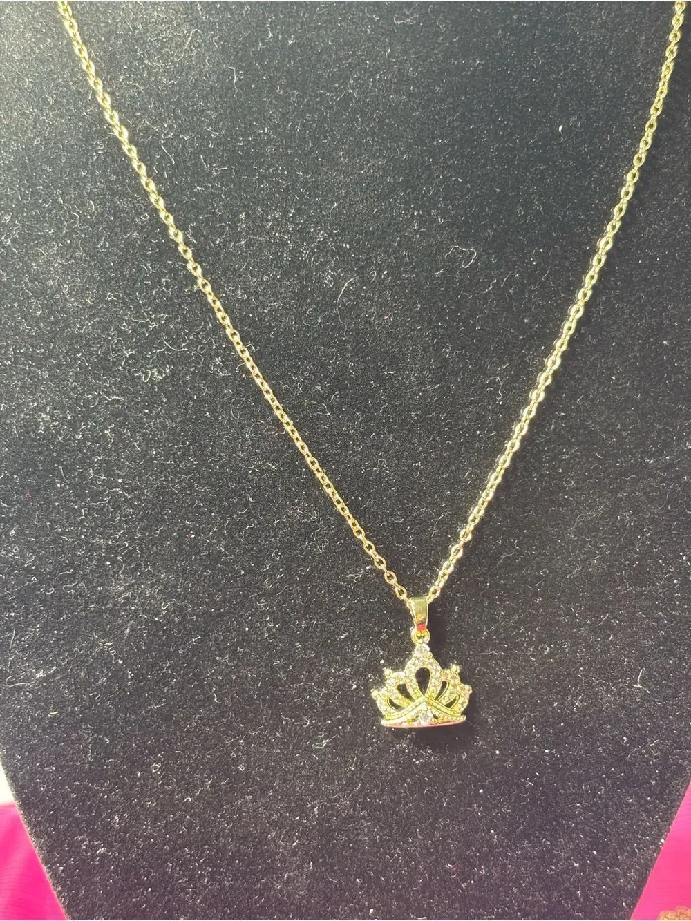 New Gold Crown Pendant Cubic Zirconia Necklace - Women Jewelry